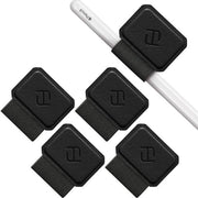 4-pack di appoggi per penna adesiva per Apple Pencil e stilografica, appoggi per penna elastici in pelle sintetica per quaderno, calendario, tablet, cartellino, nero