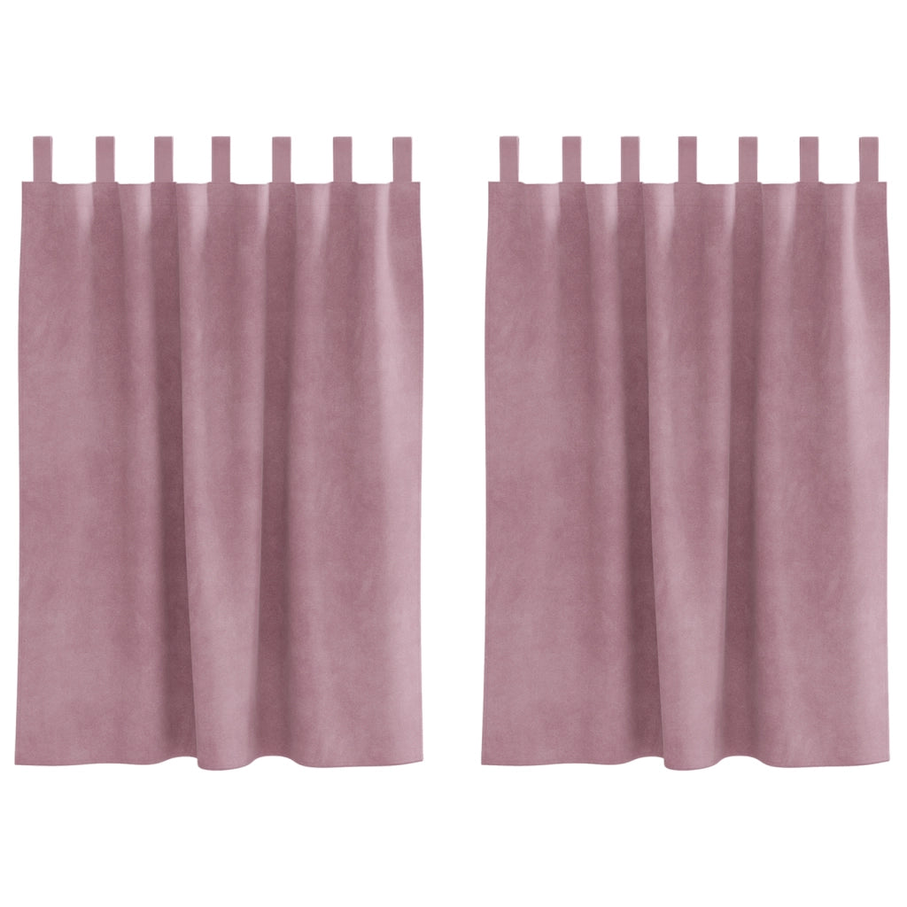 Tende oscuranti  con anelli di sospensione 2 pz in velluto rosa scuro