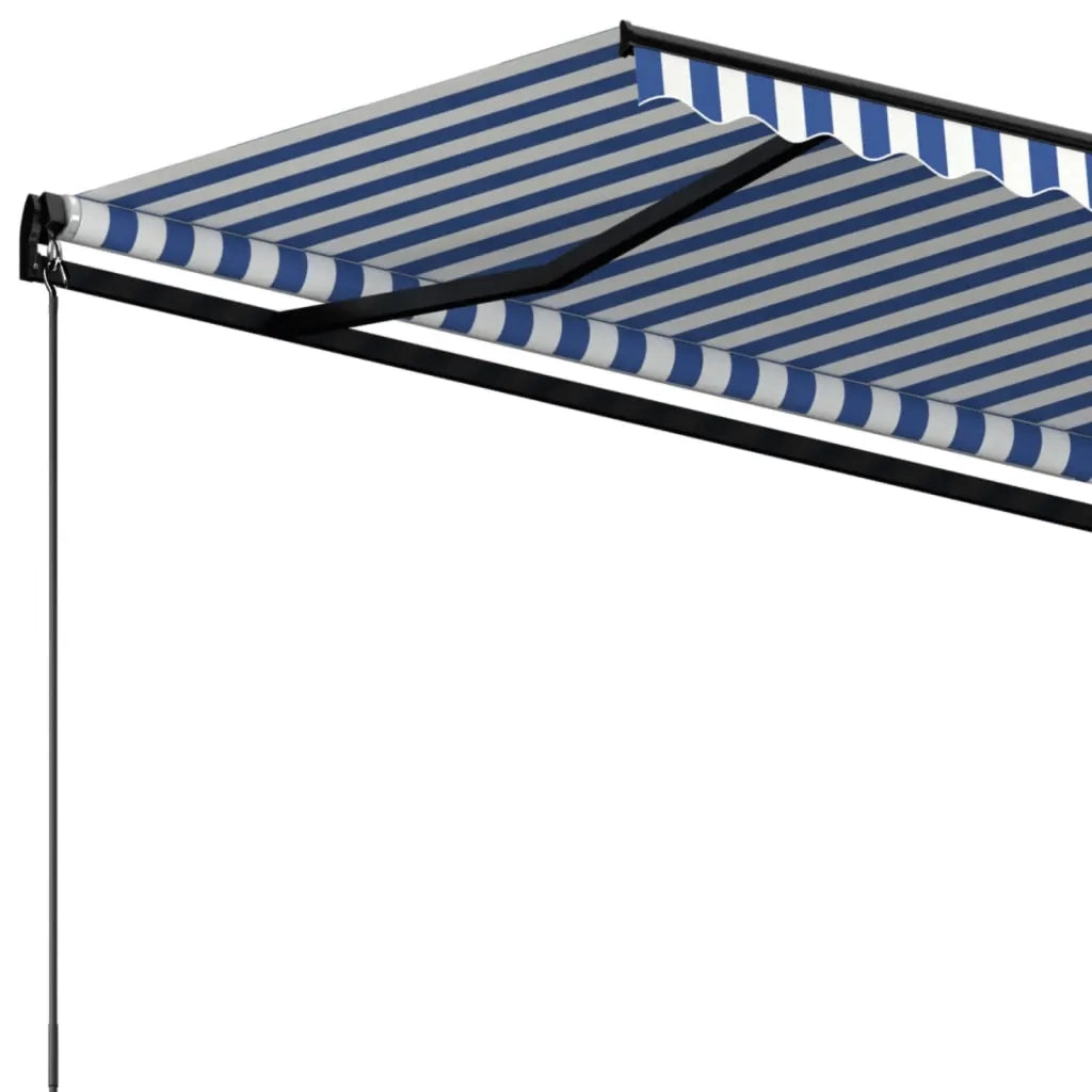 Tenda da Sole Retrattile Manuale 600x350 cm Blu e Bianca 3069236