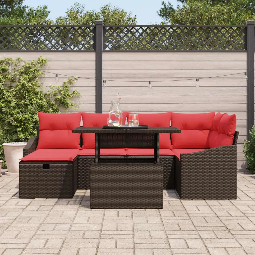 Set Divano da Giardino 7 pz polyrattan 3359841