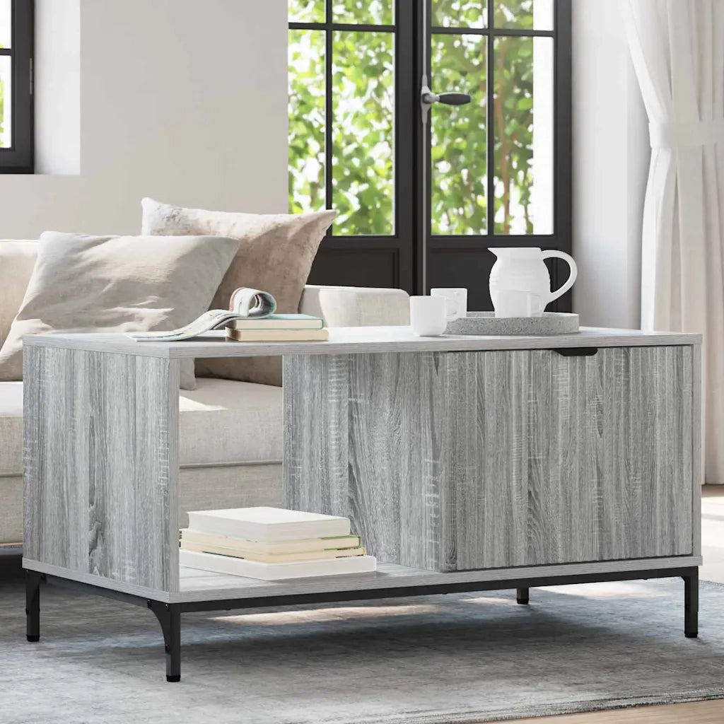 Tavolino da Salotto-Tavolino da soggiorno-Tavolo Grigio sonoma 90 x 49 x 46 cm