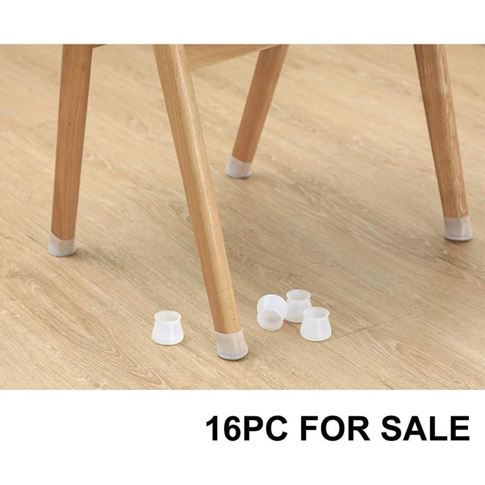 Trade Shop - Set 16 Pz Tappi Protezioni Per Gambe Sedia Mobili Tavoli In Silicone Con Feltro -
