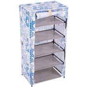 Trade Shop - Scarpiera Salvaspazio Porta Scarpe Tessuto Tnt 44 X 30 X 89 Cm Azzurro -