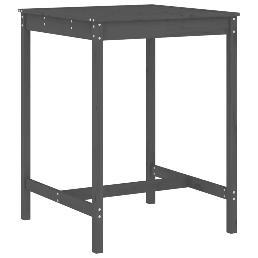 Set Bar da Giardino 3 pz Grigio in Legno Massello di Pino 3157765