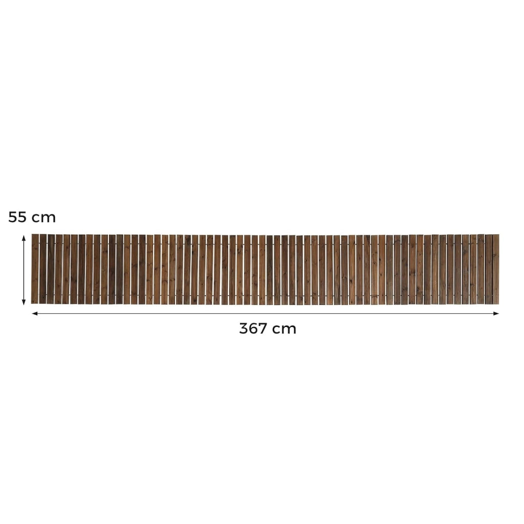 Sentiero da Giardino in Legno, Passerella Decorativa da Esterno, Superficie Antiscivolo, Collegamento con Fili Metallici, Sentiero Arrotolabile per Cortile e Spiaggia, 367 x 55 cm (Marrone)