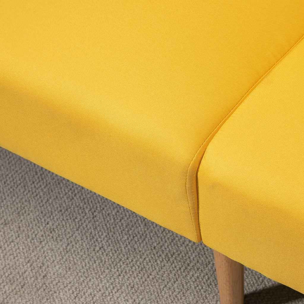 Divano Letto Moderno ¨C zephmum ¨C 173x75x73 cm Tessuto Giallo con Respaldo Regolabile