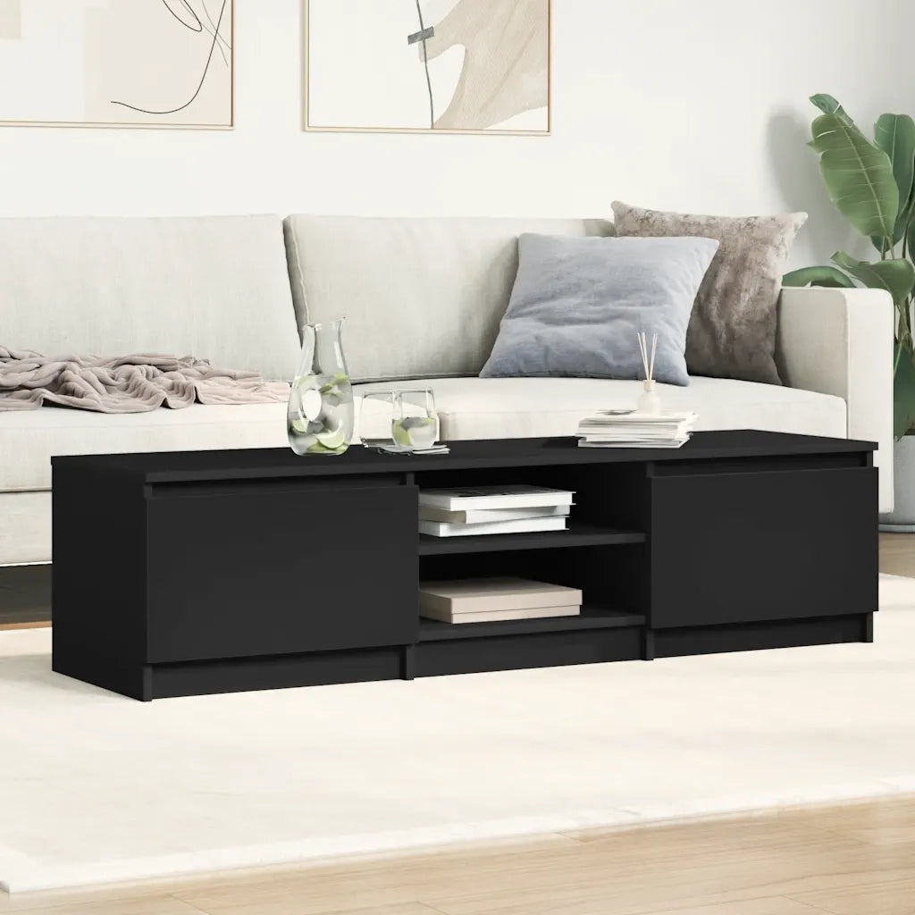 Mobile Porta TV-Credenza TV Nero 140x40x35,5 cm in Legno Multistrato