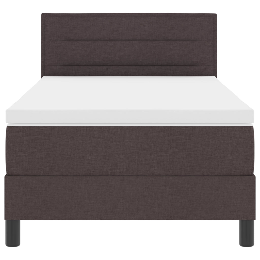 Letto a Molle con Materasso & LED Marrone Scuro 80x200 cm Tessuto