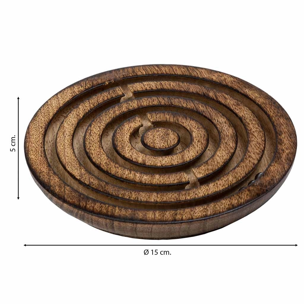 Puzzle game tondo in legno marrone d15x5h