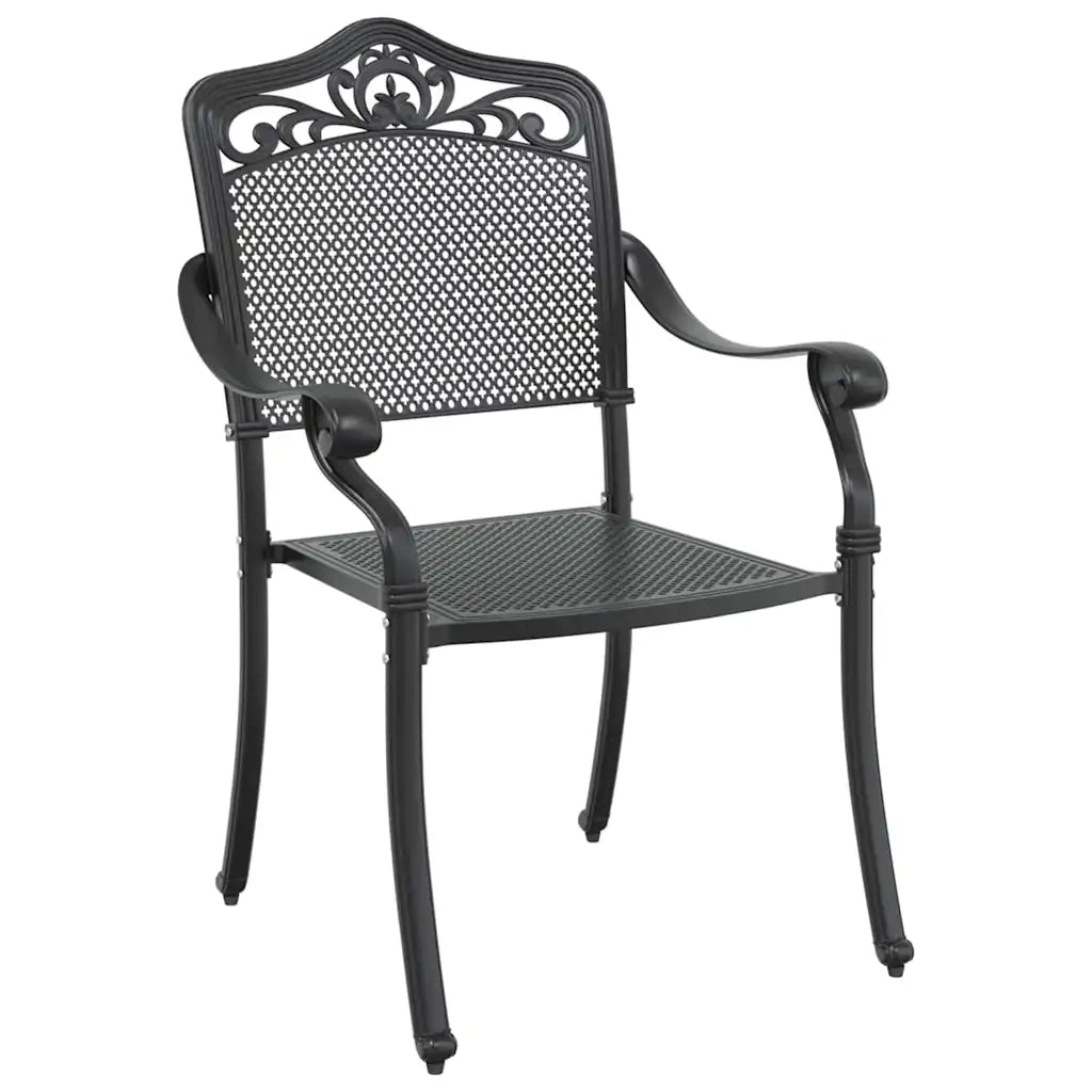 Set da Pranzo per Giardino 5 pcs Nero Alluminio 3334661