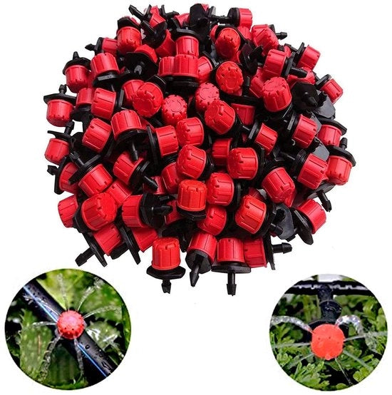 Sistema di irrigazione a gocce - Capacità di regolazione 1-70 l/h - Emitter antiverstopping - Angolo di getto 0-0,5 m - Adatto per tubi 4/7 mm - Alta durata - Sistema di gocce