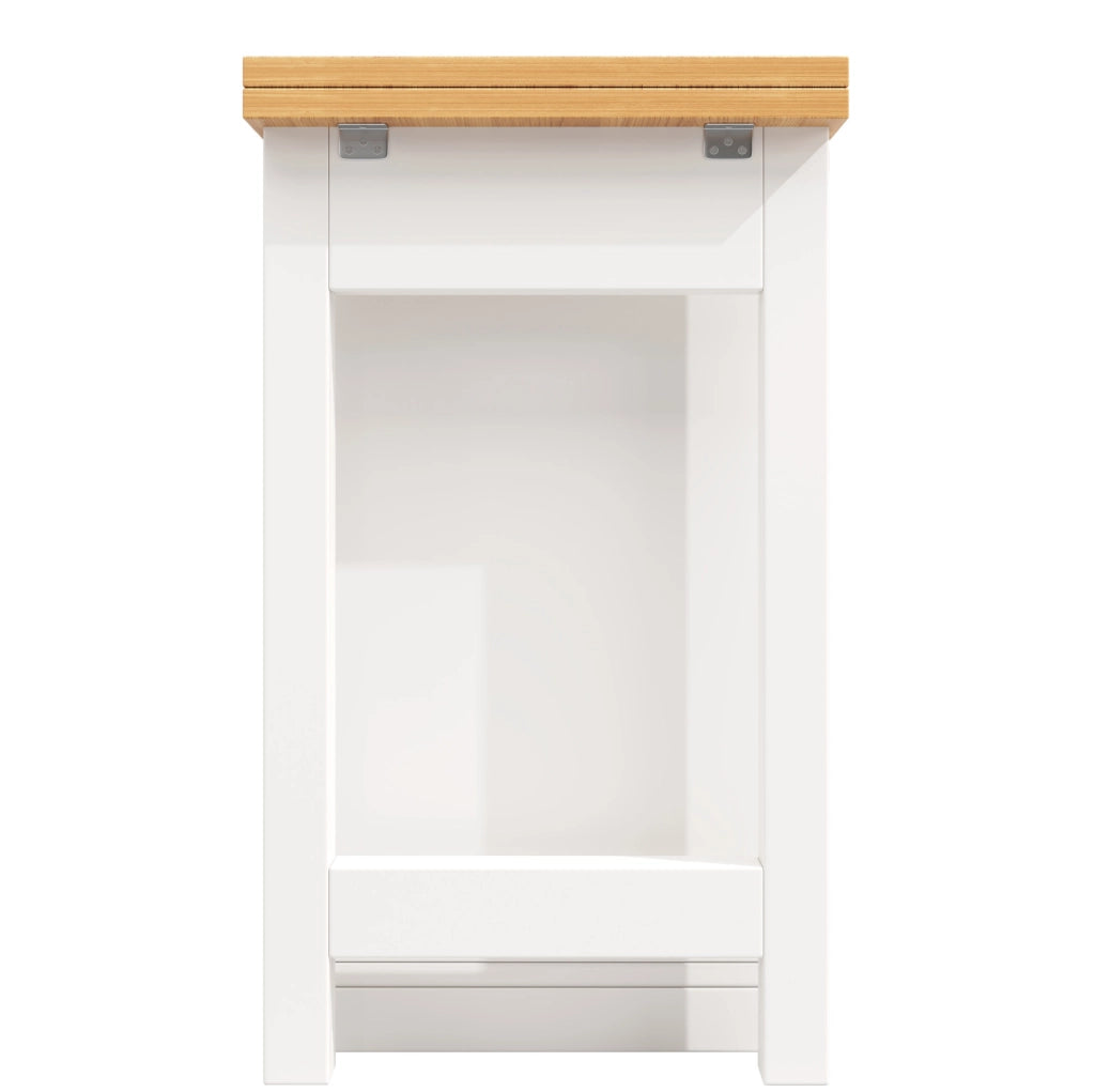 Tavolo bar 120-180x40x76 cm estensibile multifunzione in MDF naturale e bianco