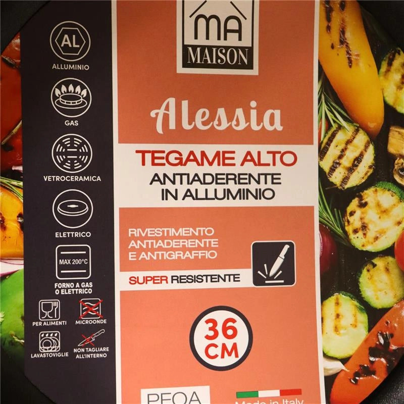 MA MAISON TEGAME ALESSIA ANTIADERENTE IN ALLUMINIO - DIAMETRO 36CM X 8H CM