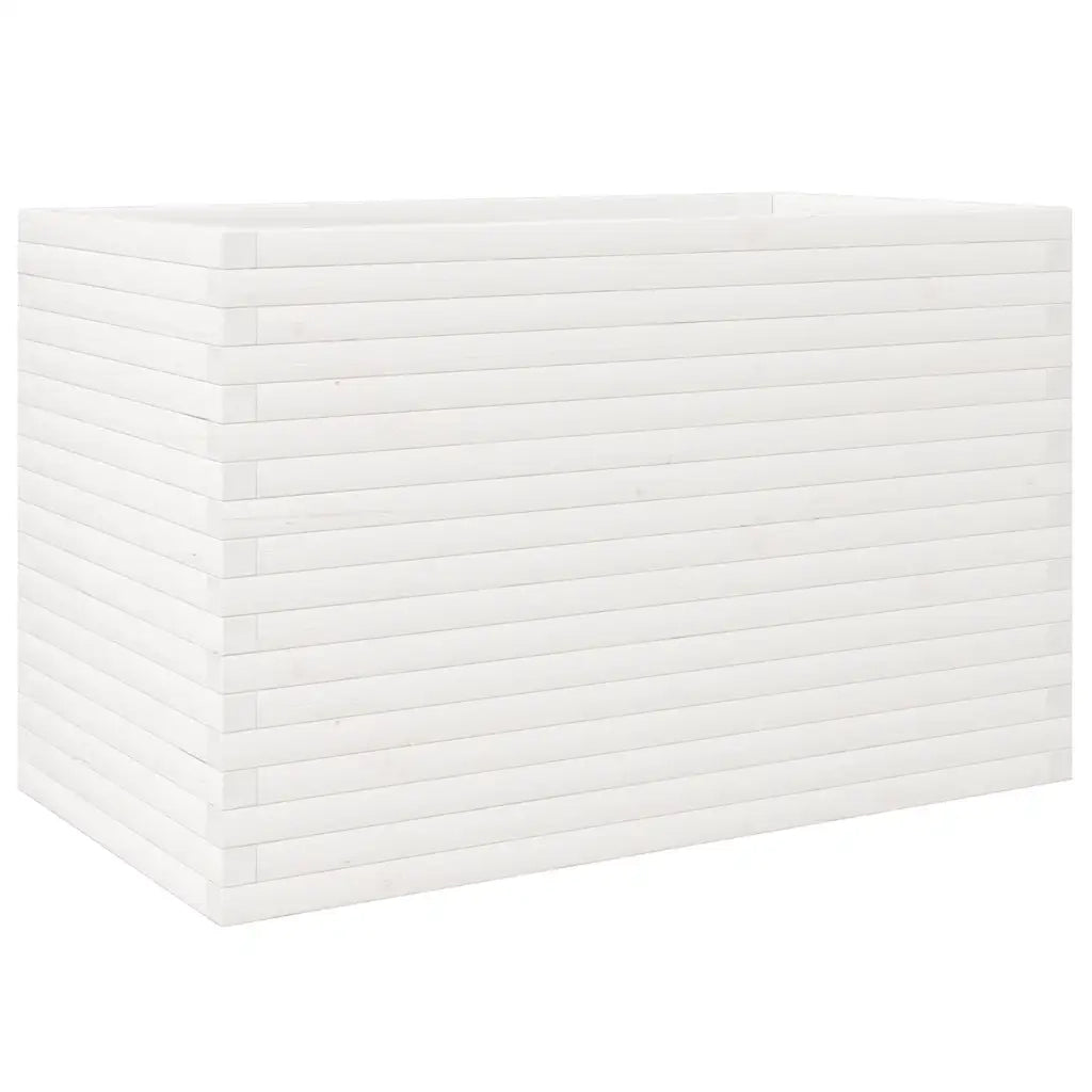 Fioriera da Giardino Bianca 110x60x68,5 cm Legno Massello Pino