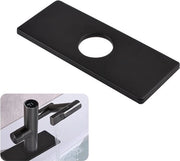 Dekplaat in acciaio inossidabile per goccia di rubinetto unica - RVS - con cappuccina rotonda - per cucina e bagno - 16 x 65 cm
