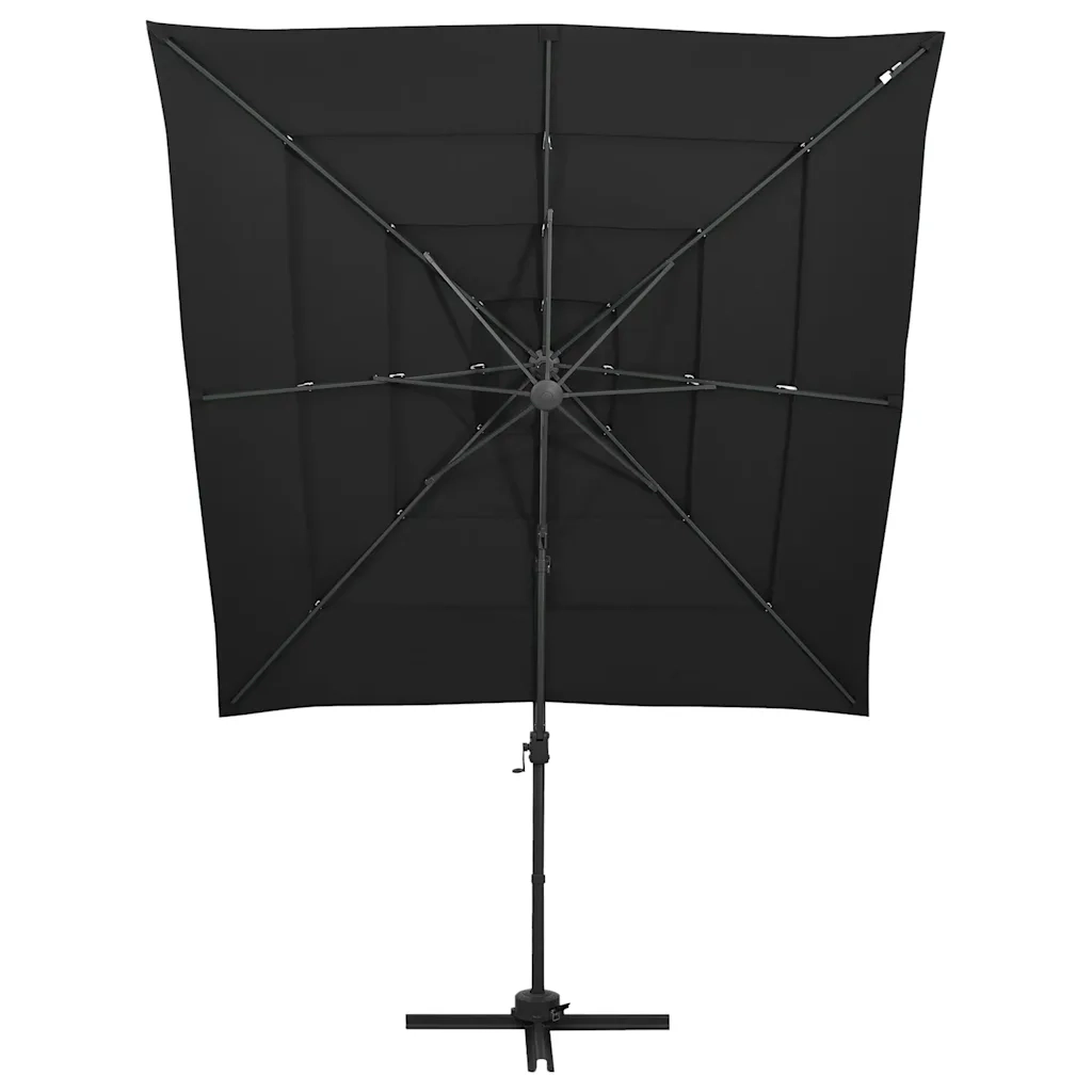 Ombrello | Parasolne a Sbalzo a 4 Livelli Palo Alluminio 250x250 cm Nero