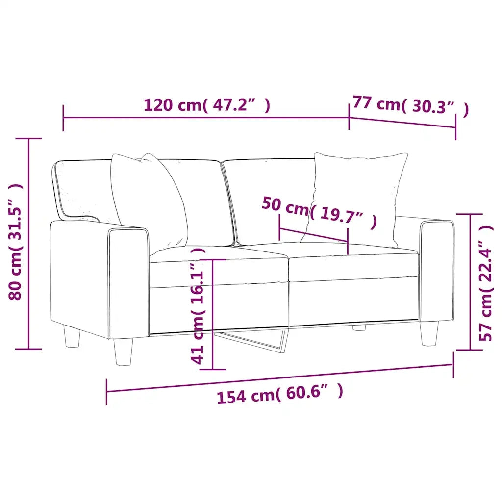Divano a 2 Posti con Cuscini-Sofa 2 Posti con Cuscini Nero 120 cm in Similpelle 312804