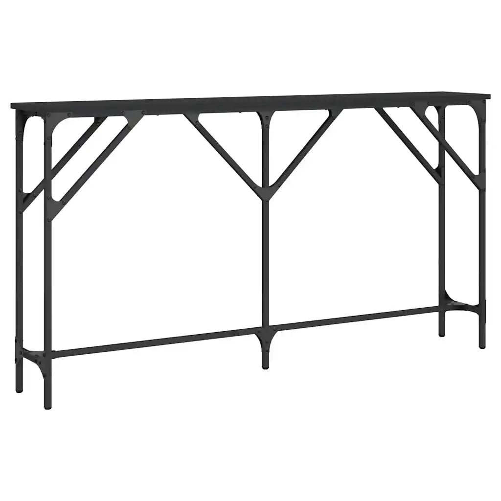 Tavolino Consolle Nero 140x23x75 cm in Legno Multistrato 837772