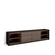Mobile TV Soggiorno, 207x50x37 cm, Per TV fino a 80", Mobile Soggiorno, Rovere scuro e Nero