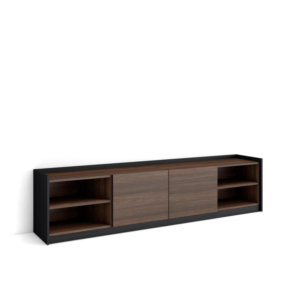 Mobile TV Soggiorno, 207x50x37 cm, Per TV fino a 80", Mobile Soggiorno, Rovere scuro e Nero