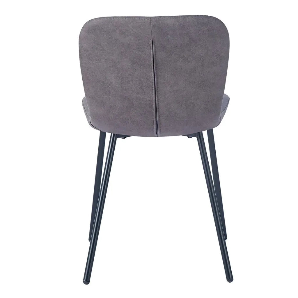 Sedia in pelle PU per sala da pranzo colore taupe. Collezione ALCAN