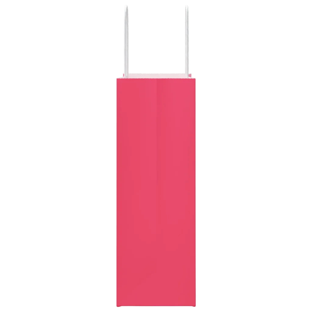 vidaXL Sacchetti di Carta 50 pz con Manici Rosa 21x11x31 cm