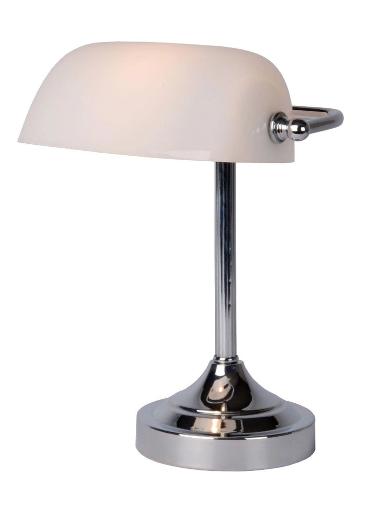 Lampada da scrivania Lucide Banker E14 40W cromo bianco