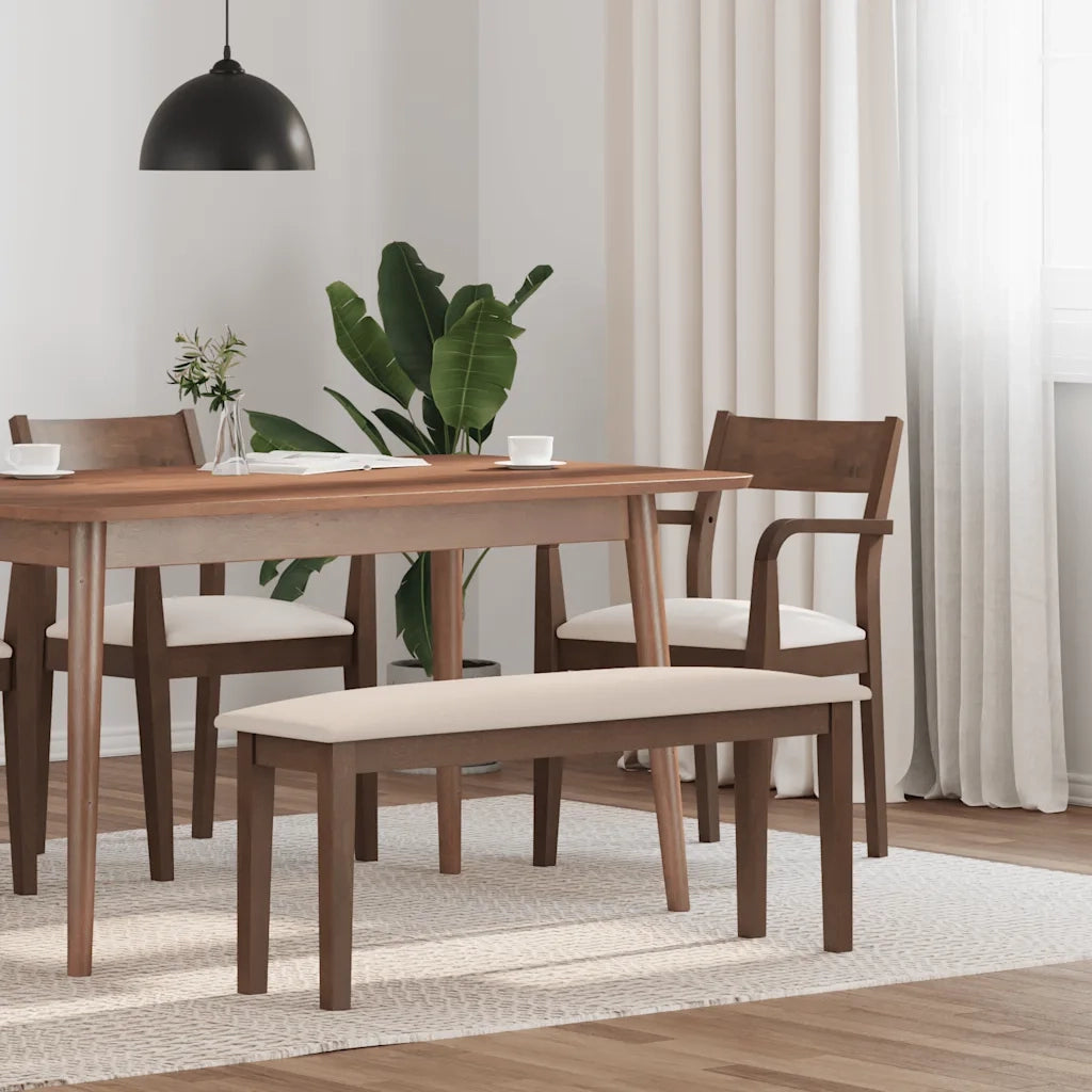 Panca 110 cm Marrone in Legno Massello di Hevea 4102601