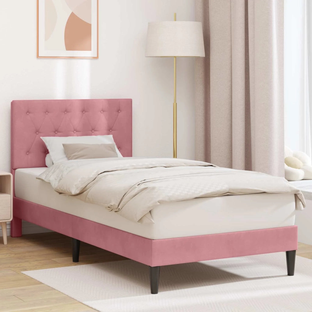 Struttura del letto con testiera Rosa 80 x 200 cm Velluto 42027628