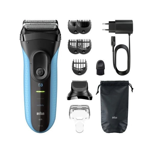 Rasoio barba braun 3010bt series 3+ blue e black