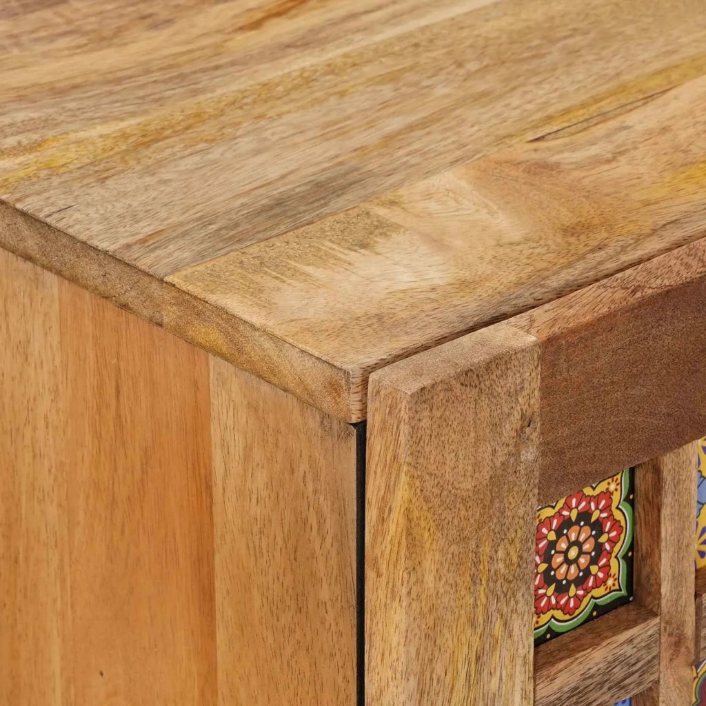 Credenza Naturale 60 x 33 x 75 cm Legno di mango massello