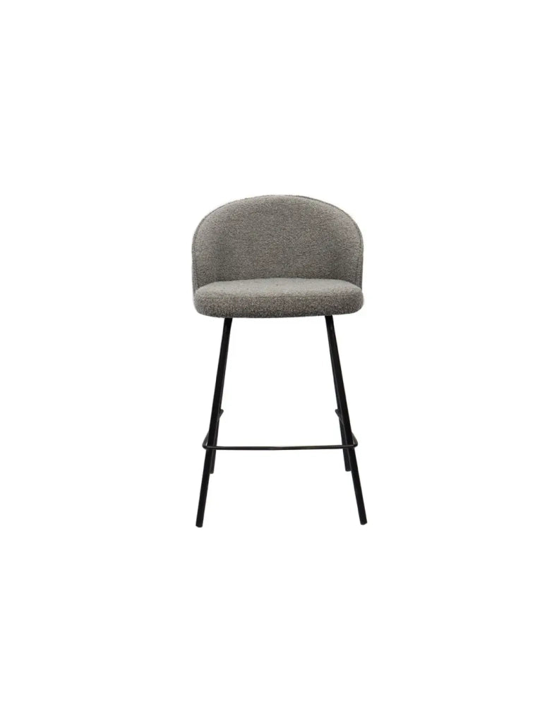 Sedia da banco JUNI – Bouclé grigio – H87 cm design contemporaneo
