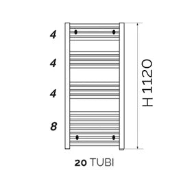 Termoarredo Kalura curvo cromato 112x45 cm