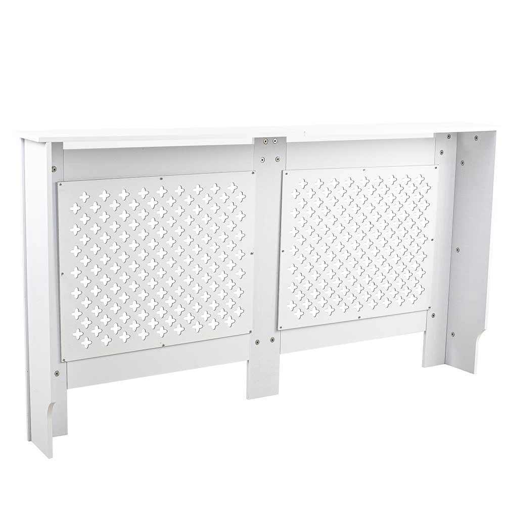 Copritermosifone in Legno MDF 152x19x82cm Copertura Radiatore Calorifero Bianco