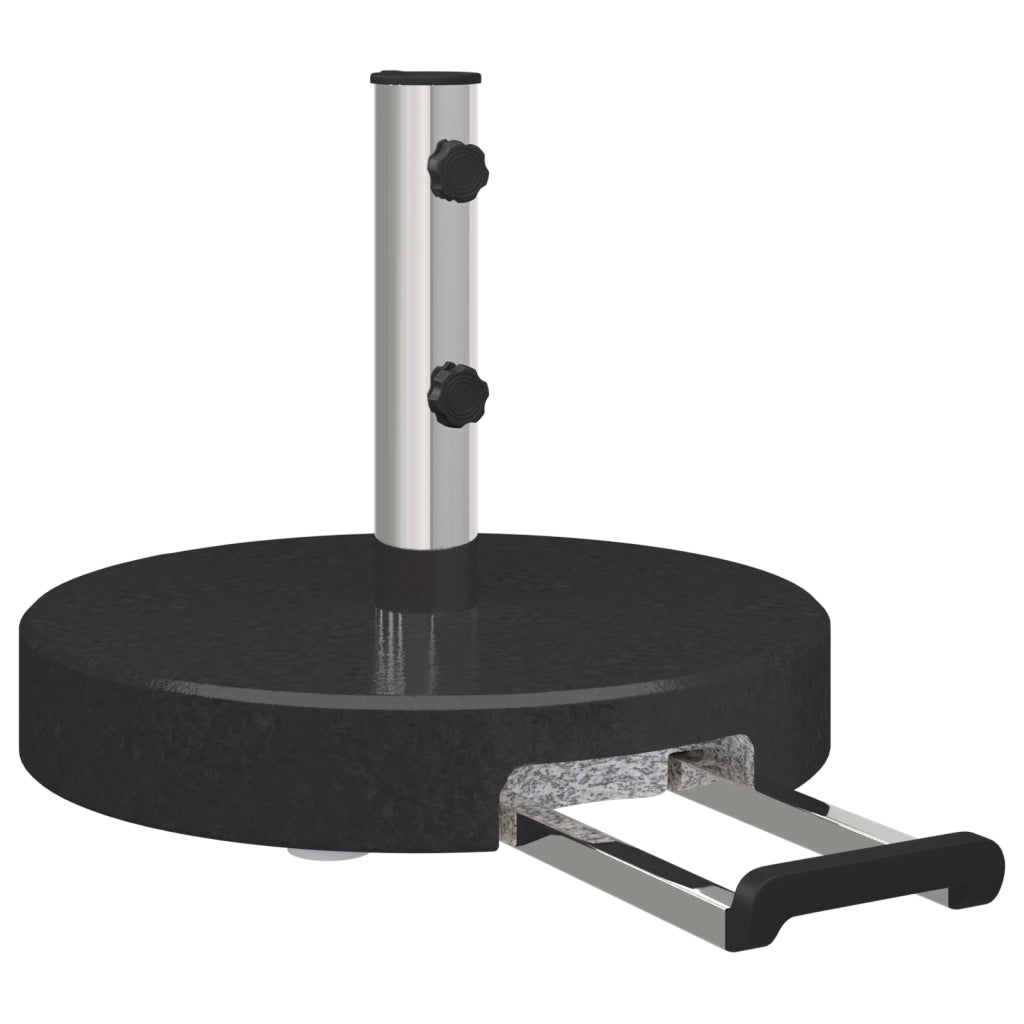 Base per Ombrello con Ruote con Maniglia Nero Granito 29 kg Rotonda