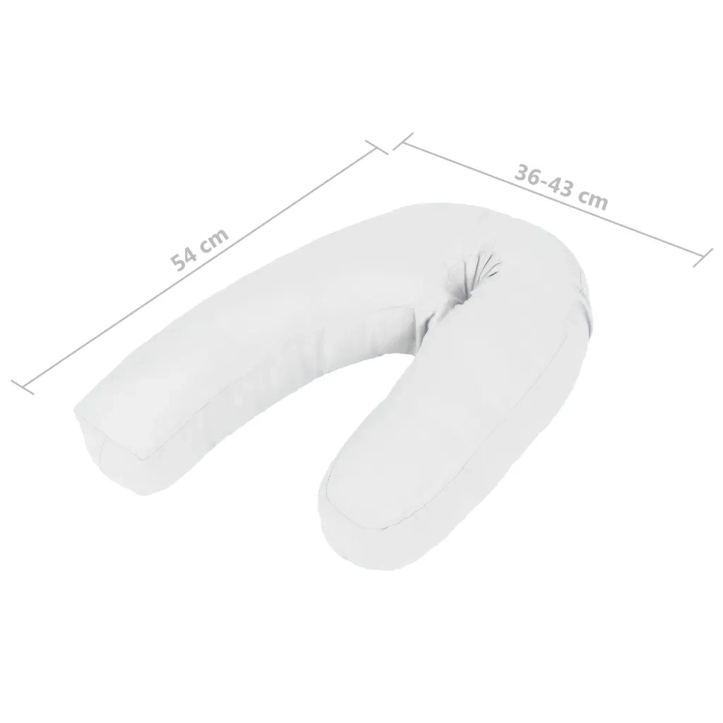 Cuscino per Gravidanza a Forma di J 54x(36-43) cm Bianco