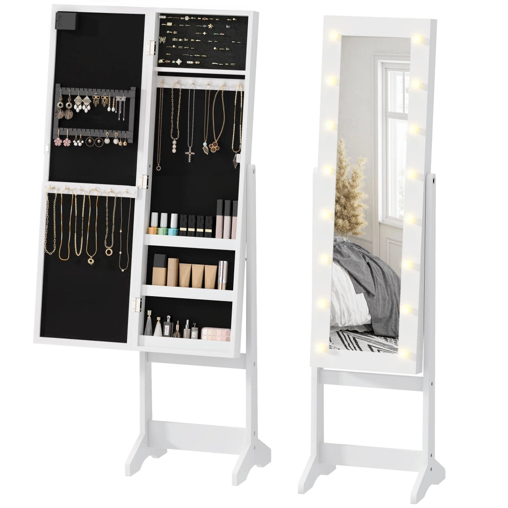 Armadio da bagno con specchio e cassetti ¨C Zephmum ¨C Bianco 60x50x180