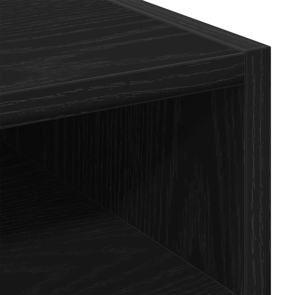 Armadio Laterale Su Ruote con ruota Rovere Nero 33 x 38 x 60 cm 862632