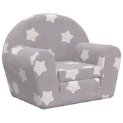 Divano letto | Sof¨¤ letto | Letto singolo Bambini Grigio Chiaro con Stelle Morbido Peluche