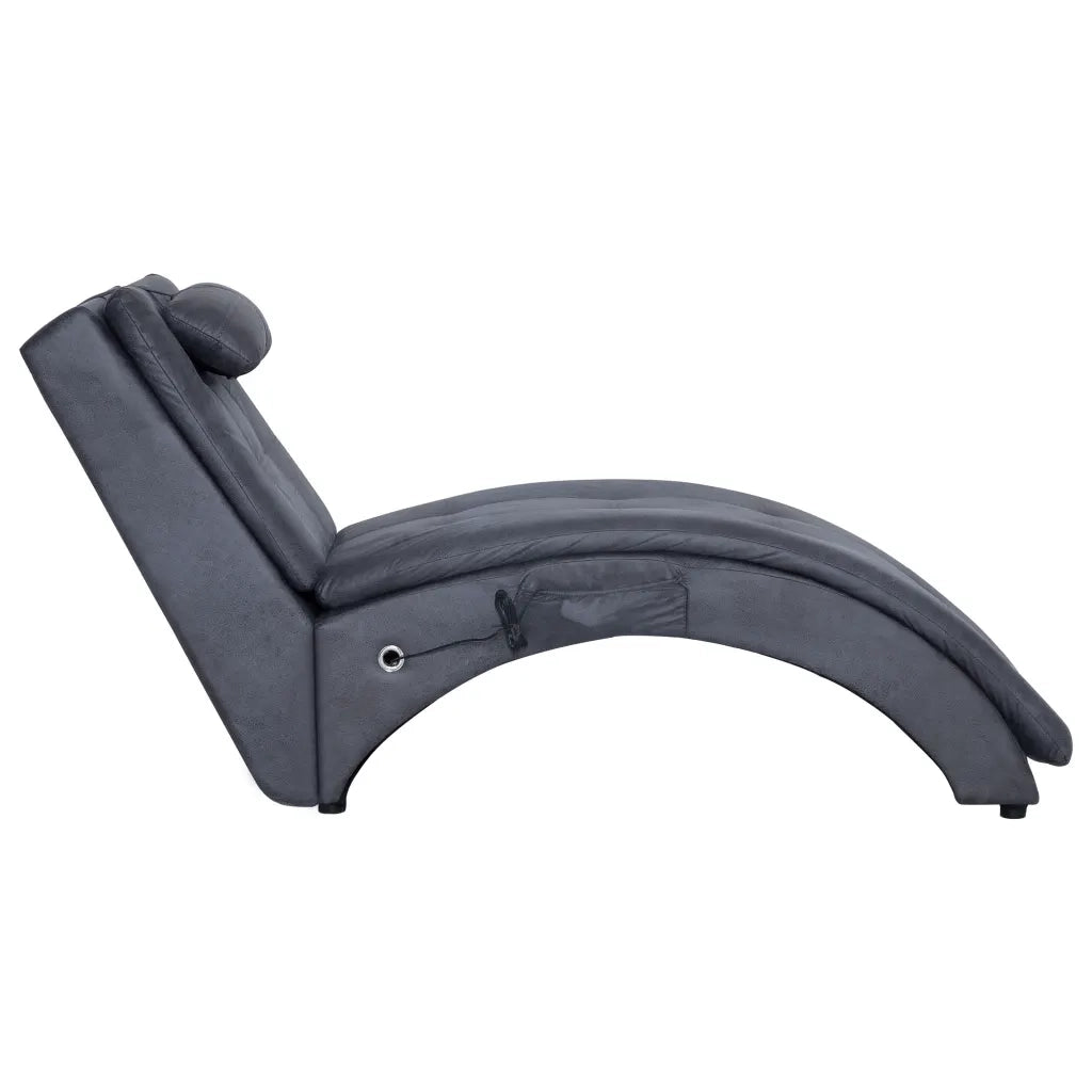 Sdraio Massaggiante con Cuscino Grigia Similpelle Scamosciata CFW1270085