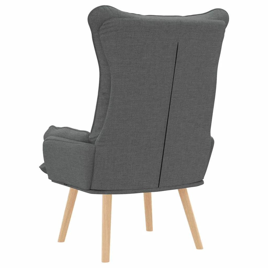 Poltrona | Sedia Relax Grigio scuro 69 x 74 x 93 cm Tessuto e compensato