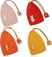 Taschi per chiavi creativi - 4 pezzi - Materiale PU - Supporto per catena di chiusura - Caricatura con coniglio - Tasca portatile per chiavi - Protezione per chiavi - Accessori per auto