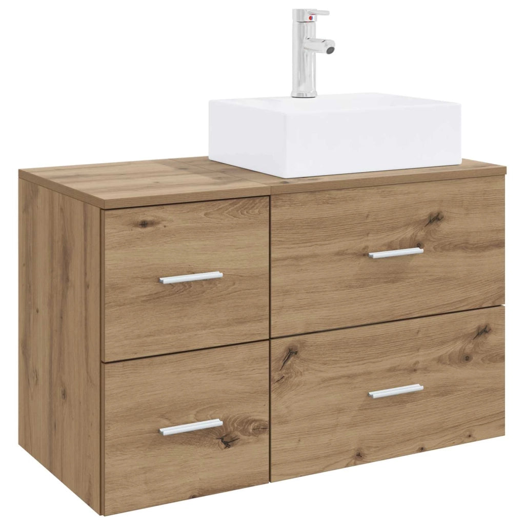 Set di mobili per il bagno 2 pz Rovere Artigianale 3403975