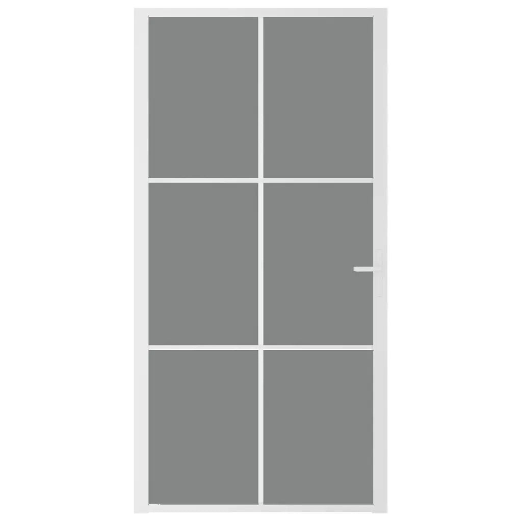 Porta Interna 102,5x201,5 cm Bianca in Vetro ESG e Alluminio cod mxl 58337
