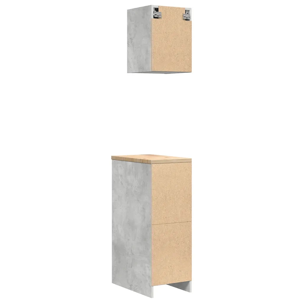 vidaXL Armadi da Garage 2 pz Grigio Cemento in Legno Multistrato