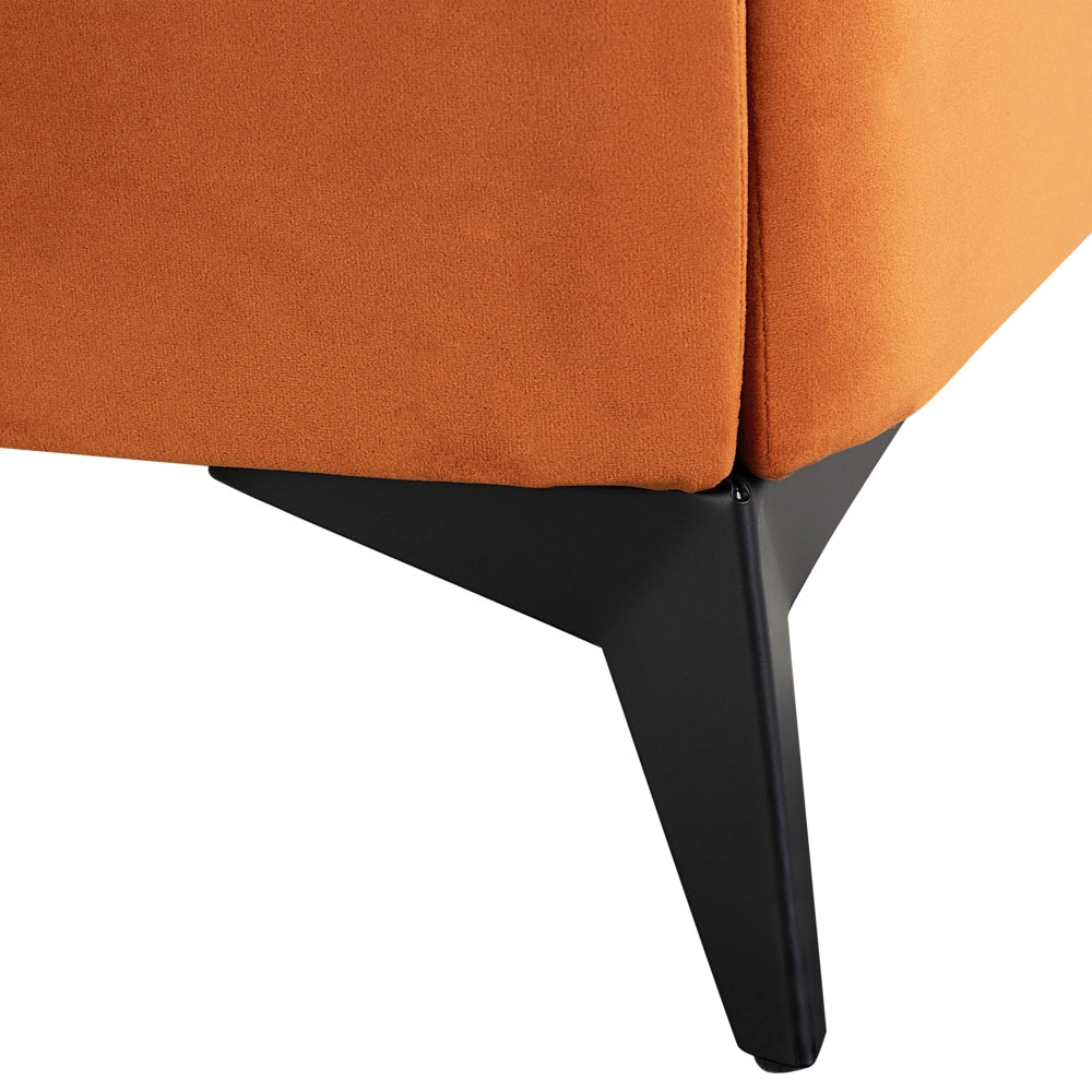 Letto imbottito moderno in velluto di colore arancione 180 x 200 cm moderno elegante