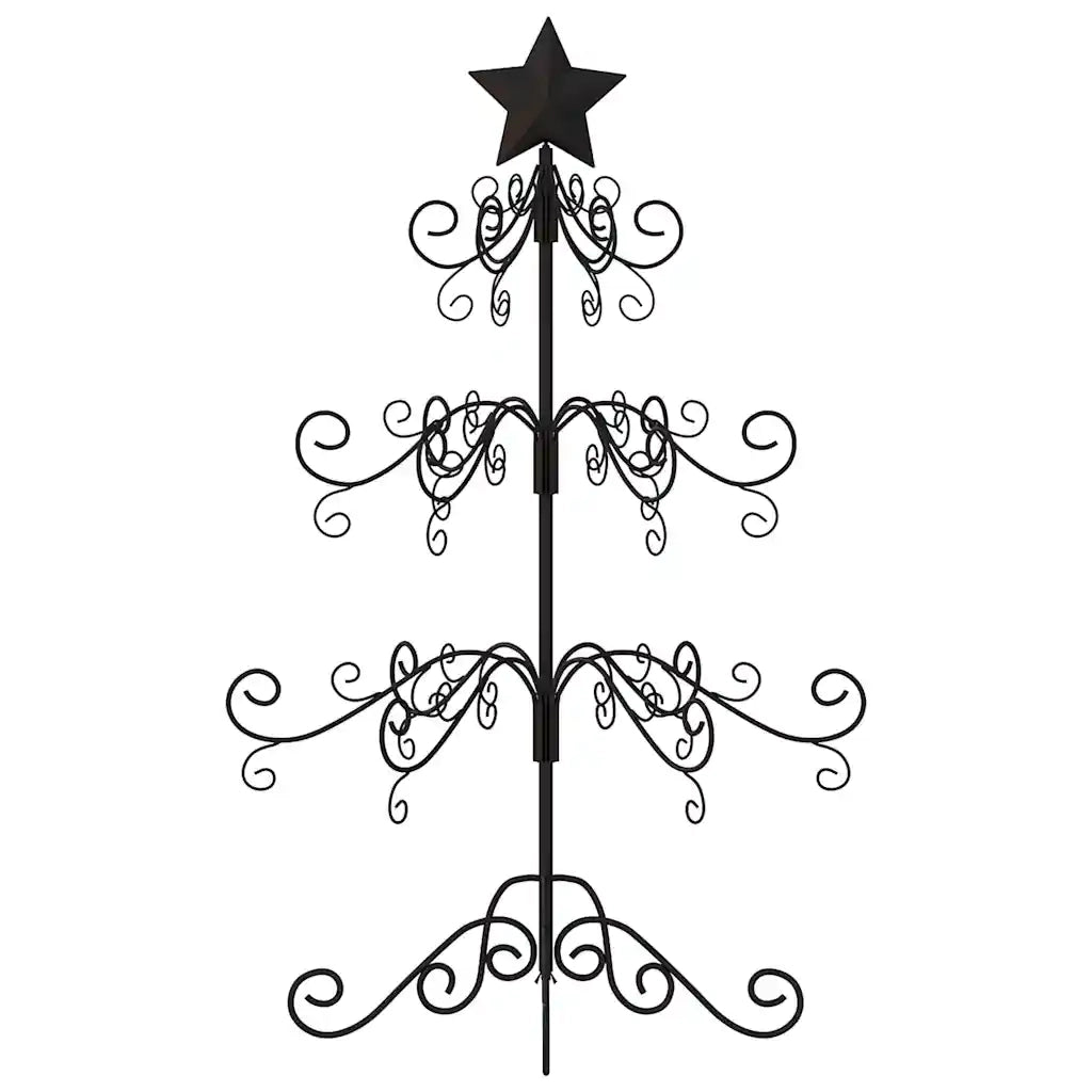 Albero di Natale Decorativo in Metallo Nero 90 cm 359606