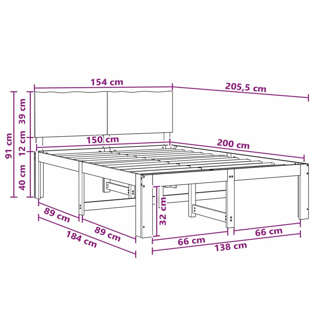 Letto matrimoniale con testiera ROSTOCK Marrone Scuro 3405449