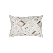 Cuscino Dazzle in Pelle Avorio e Argento 40x60 cm