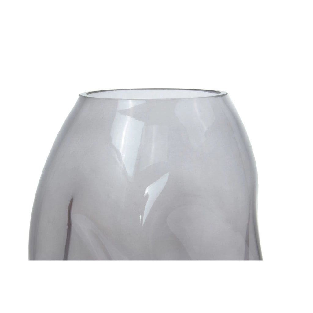 Vaso decorativo Sidney in vetro soffiato grigio
